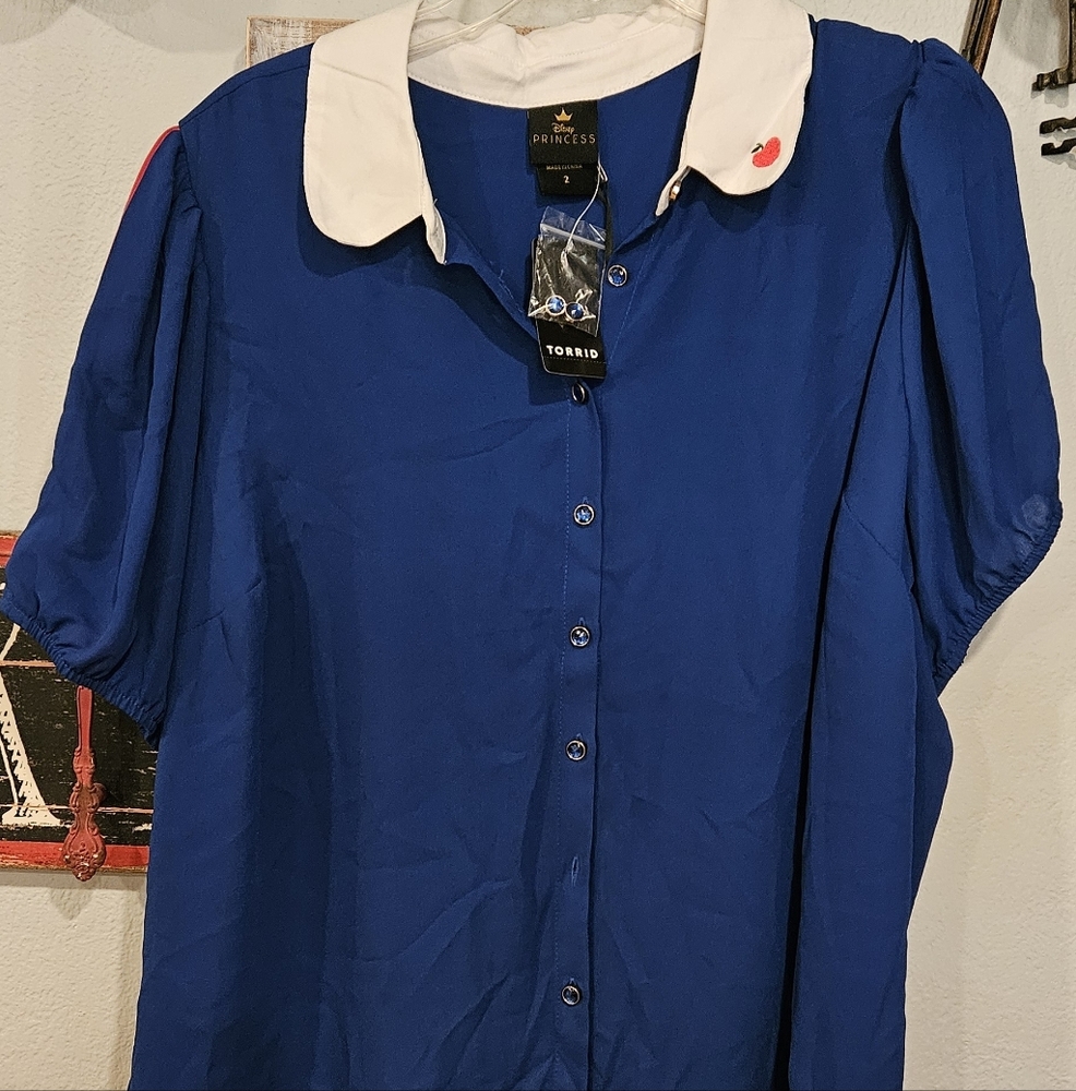 Princess Blue Button-Up Top